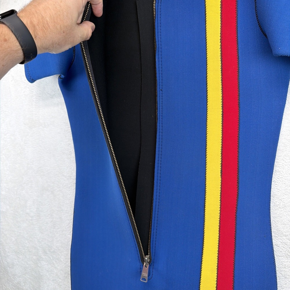 Vintage Primo Shorty Wetsuit Blue Neoprene Front‎ Zip Surf Dive Springsuit - Picture 8 of 12